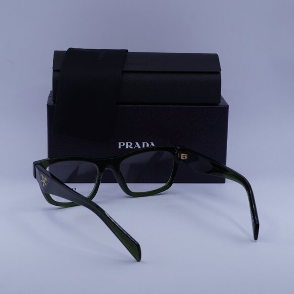 Prada PRB01V 19Z1O1 Cat Eye Eyeglasses - Transparent Bottle Green 54mm - Picture 3 of 9